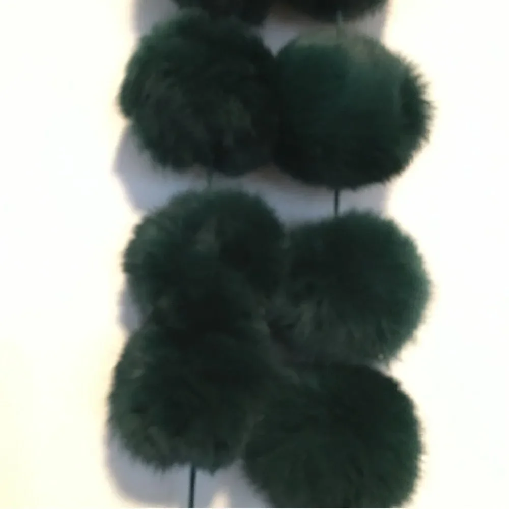 Hunter Green Shimmer Faux fur Ball Scarf